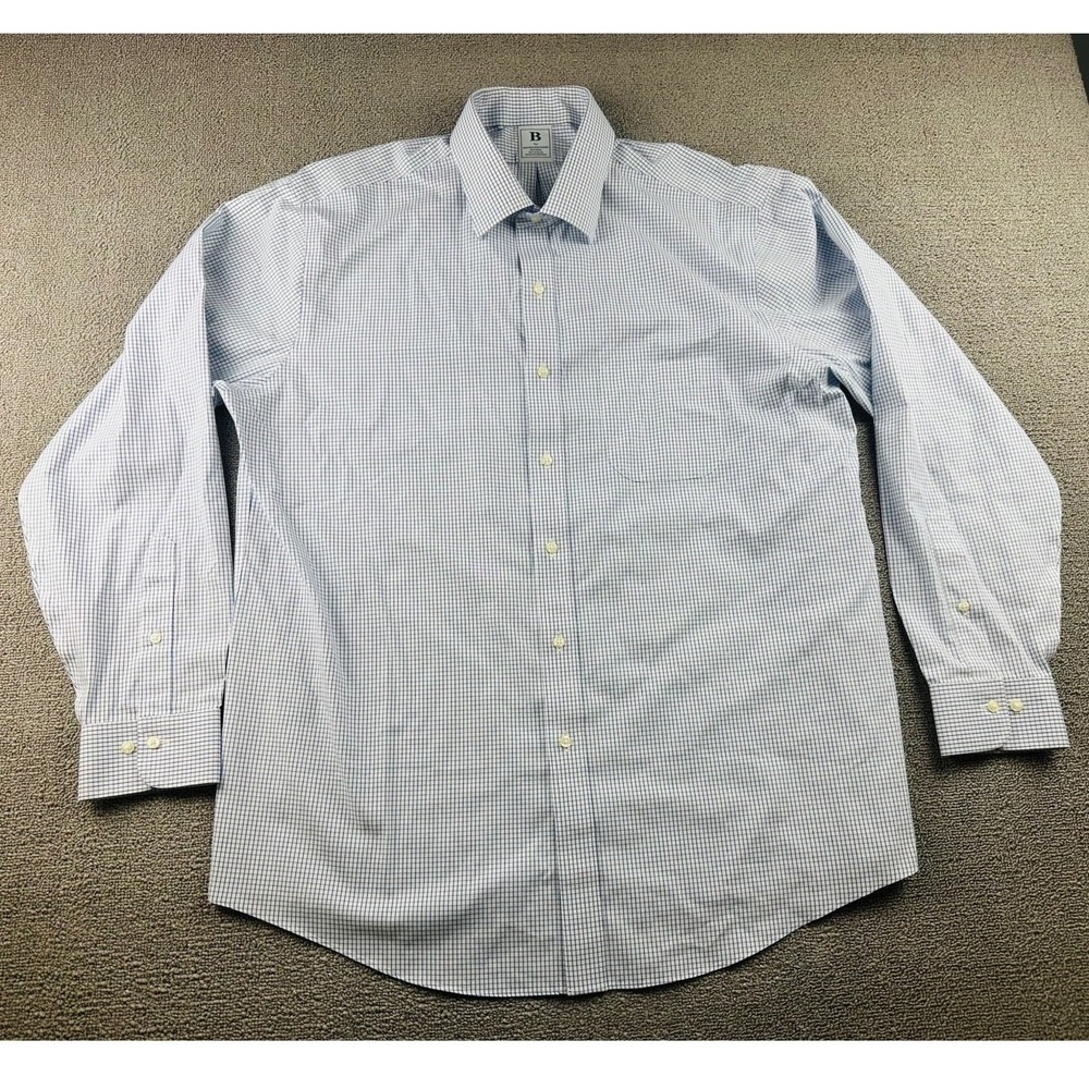 Brooks Brothers Dress Shirt Men 16.5 34/35 Multi Color Check Non-Iron Office
